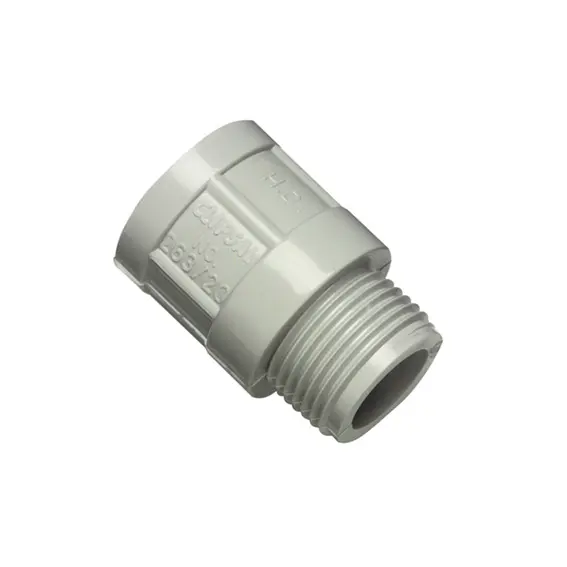 ADAPTOR PLAIN/SCREWED PVC 25MM GREY 263/25GY 05.25G